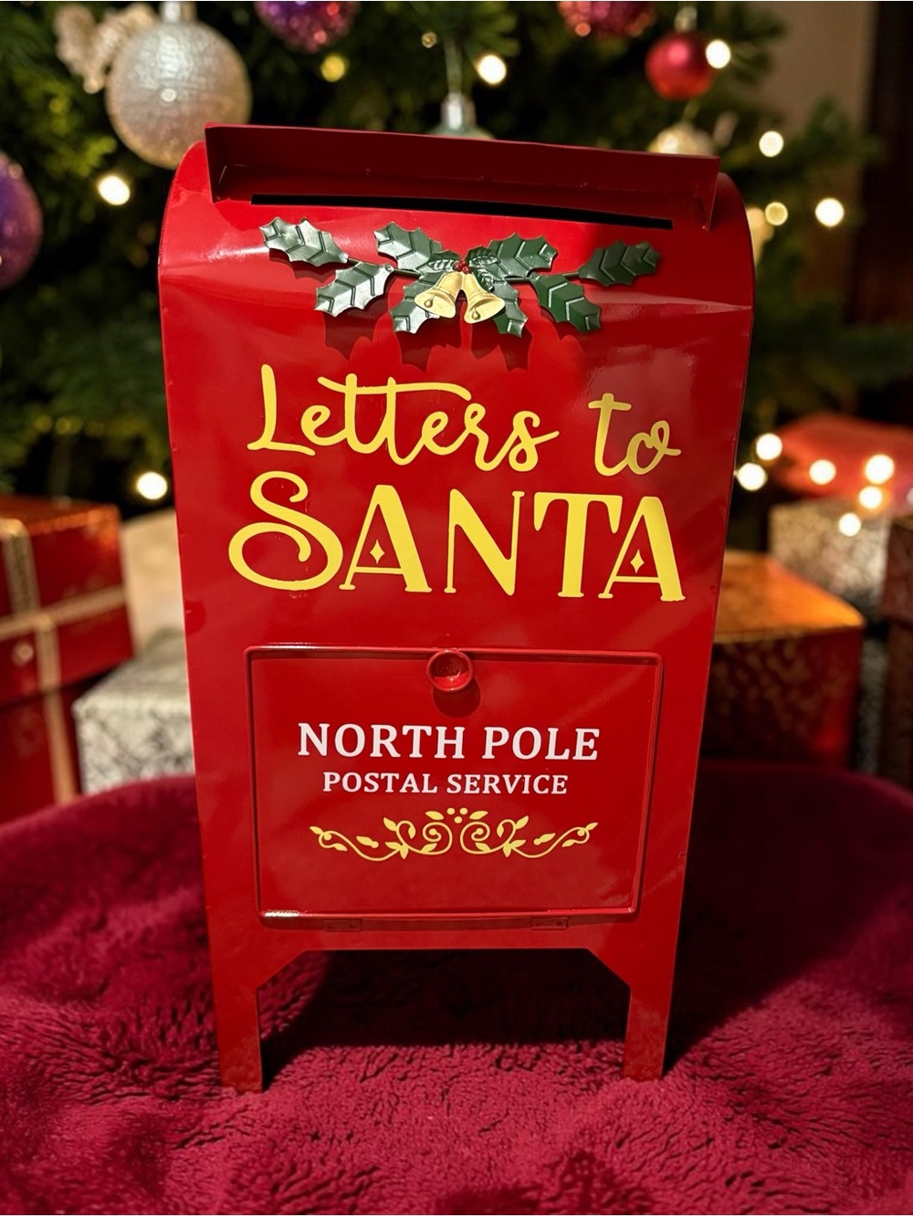 Letters to Santa Red Holiday Mailbox by 27 in in height